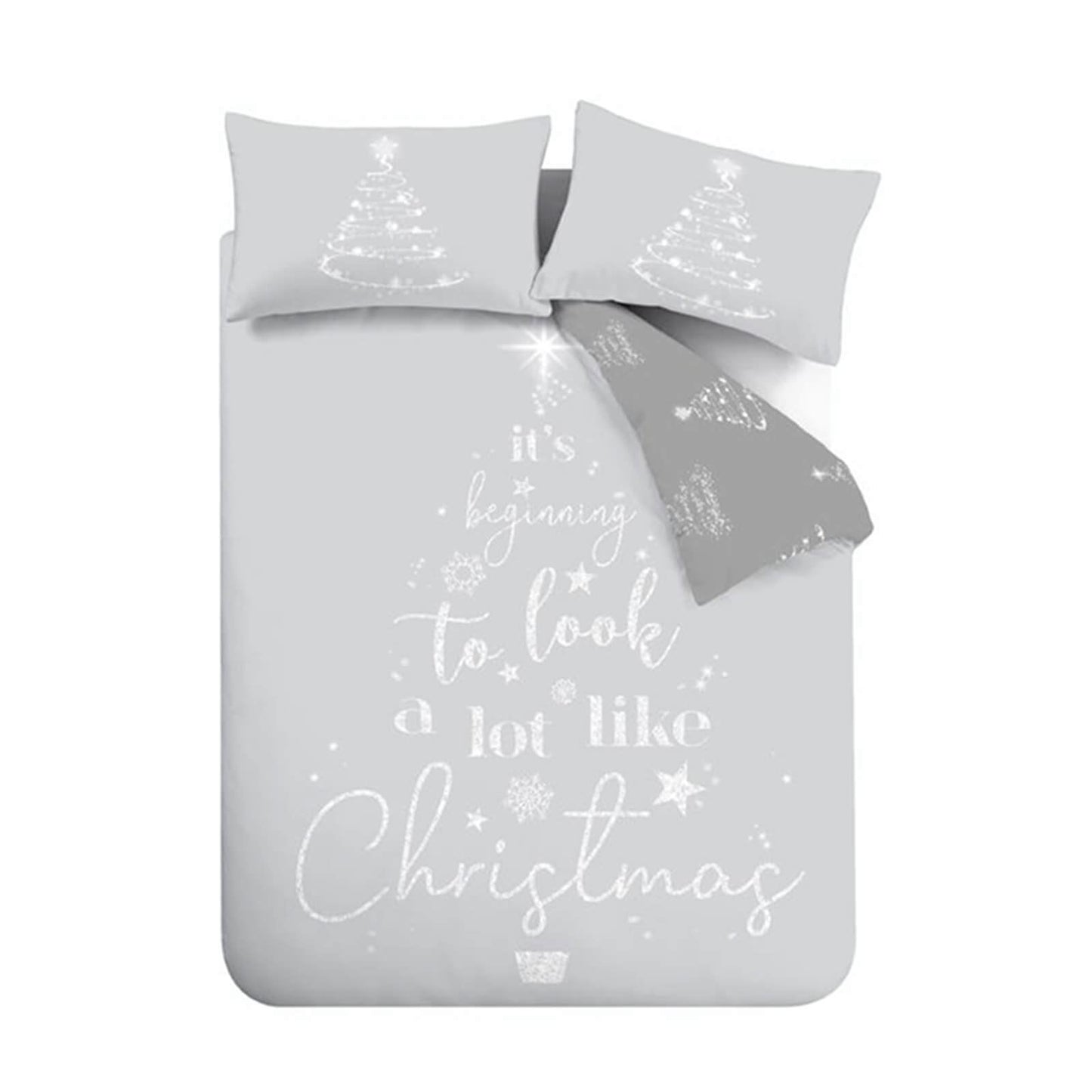 A Lot Like Christmas Grey Duvet Cover Set