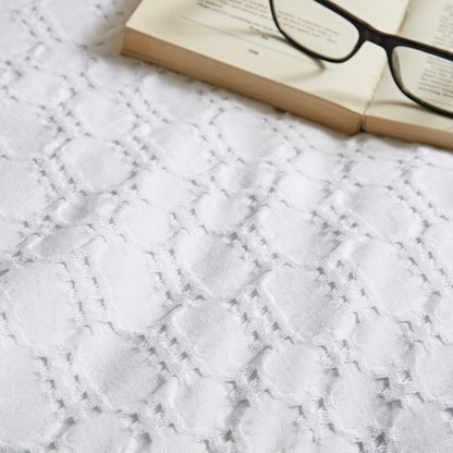 Waffle Cotton Circle White Duvet Set