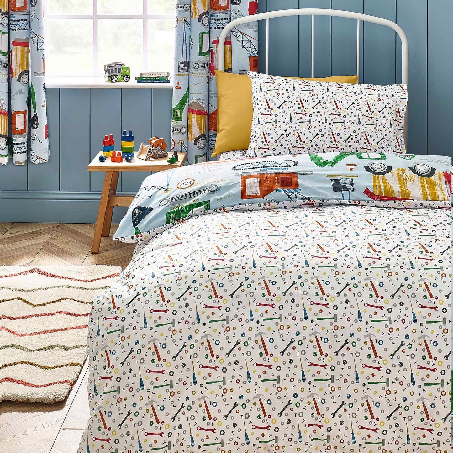 Digger Dreams Blue Duvet Cover Set