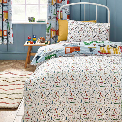 Digger Dreams Blue Duvet Cover Set