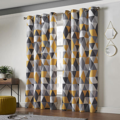 Malmo Ochre Eyelet Curtains