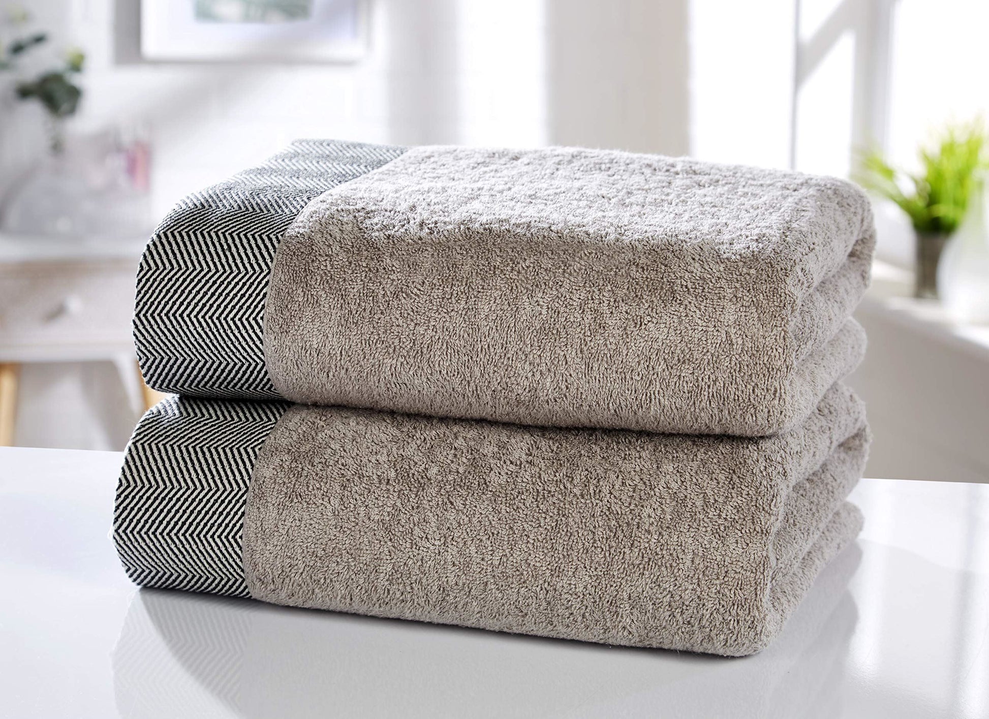 Tidal Natural Bath Sheet Pair