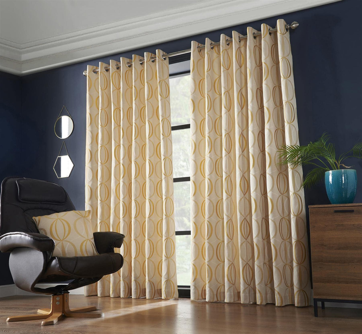 Omega Ochre Eyelet Curtains