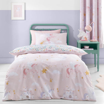 Fairytale Unicorn Pink Duvet Cover Set