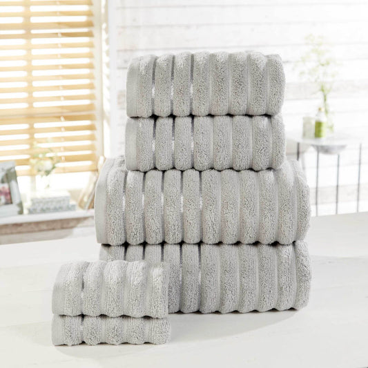 Ribbed Silver Face Towel