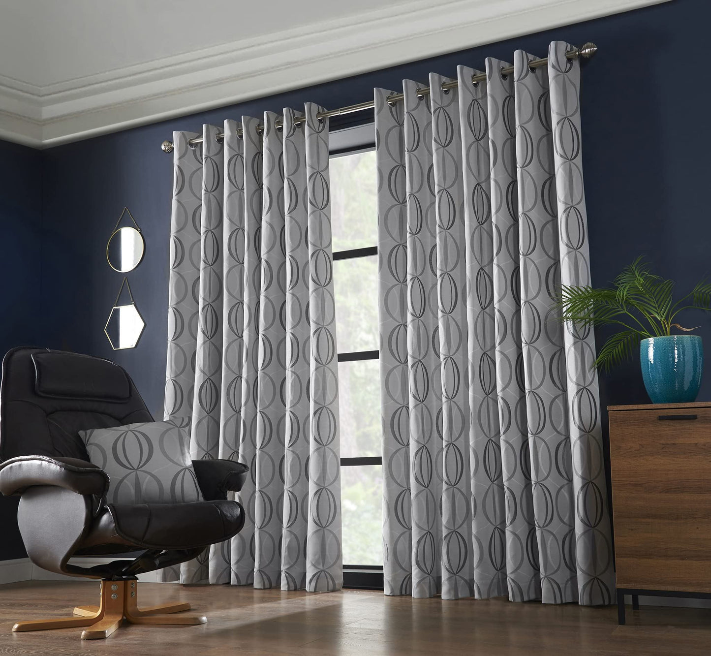 Omega Silver Eyelet Curtains