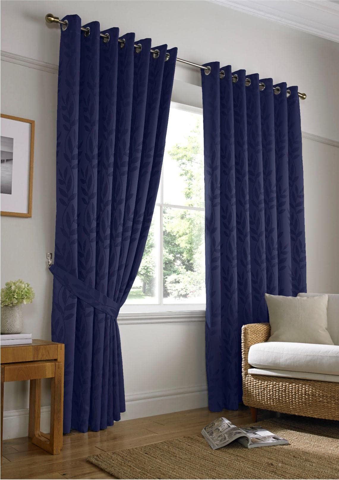 Tivoli Navy Eyelet Curtains