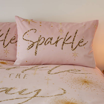 Christmas Sparkle Pink Duvet Cover Set