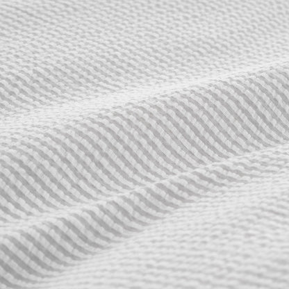 Bianca Seersucker Woven Stripe Grey Duvet Cover Set