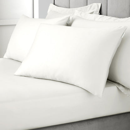 400 Thread Count Cotton Sateen Ivory Pillow case Pair with envelope closure