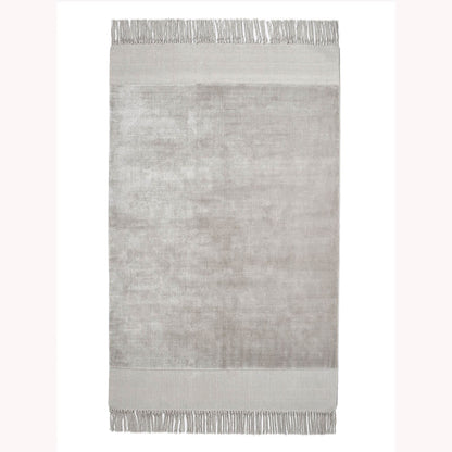 Karma Tassels Cloud Grey Plain Rugs