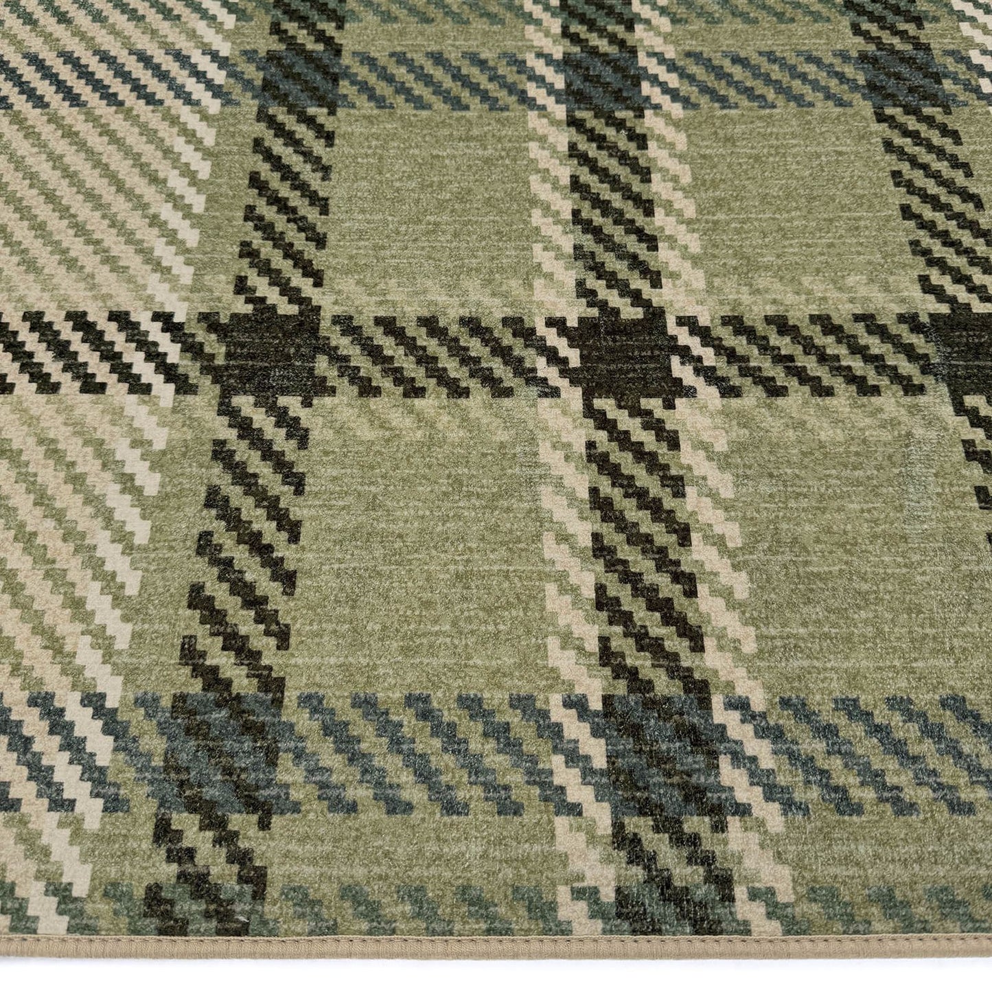 Hug Rug Eco-Washable Isla Plaid Emerald