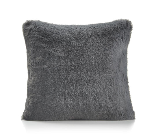 Faux Rabbit Fur Silver Cushion Cover