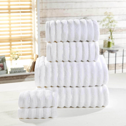 Ribbed White Bath Sheet