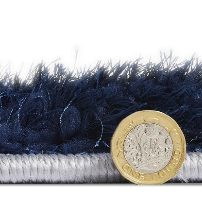 Olympia GR224 Grey/Navy Shaggy Rug