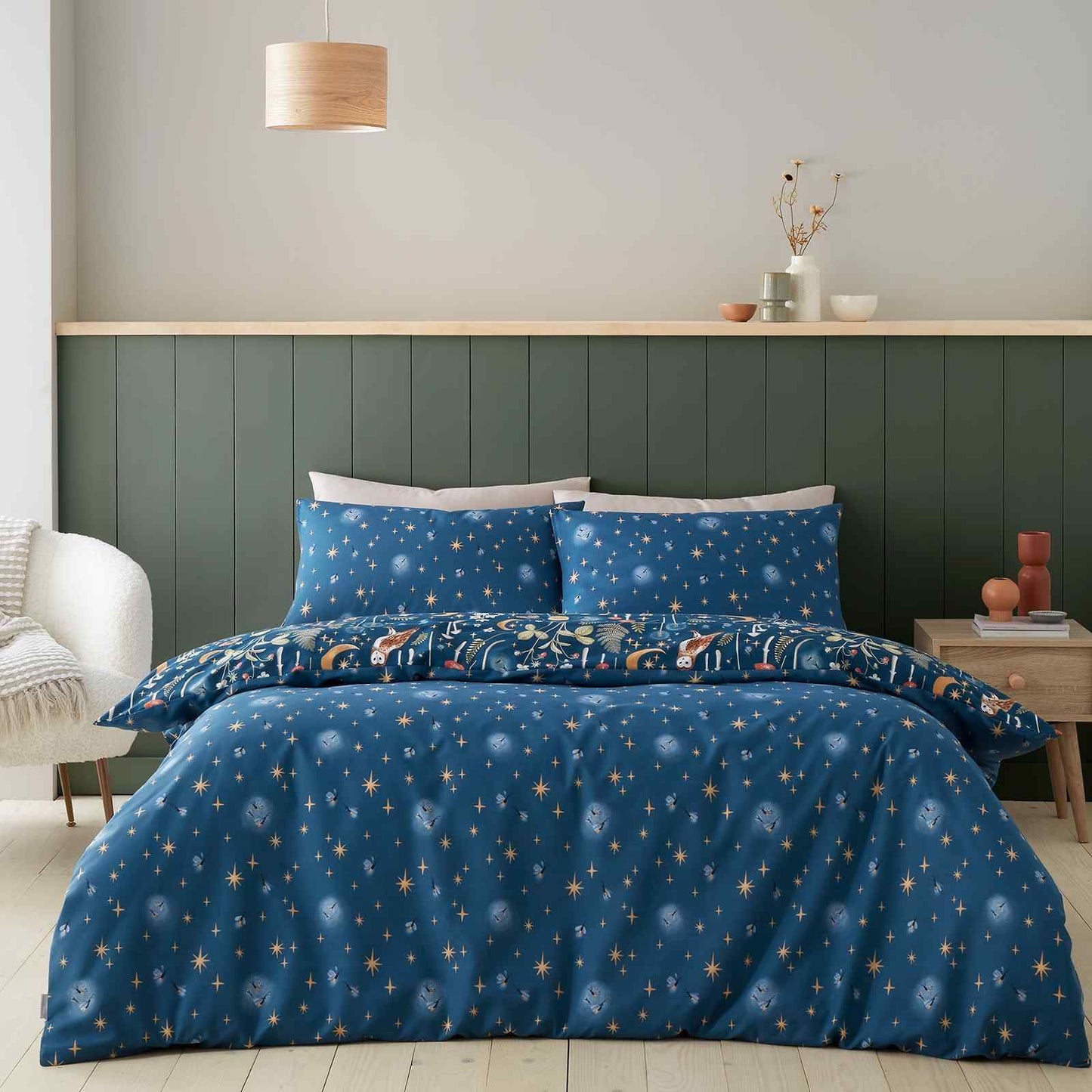Enchanted Twilight Animals Navy Blue Duvet Set