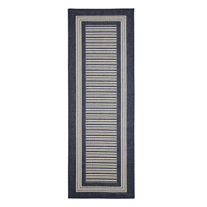 Flatweave Gel Border Navy Rug