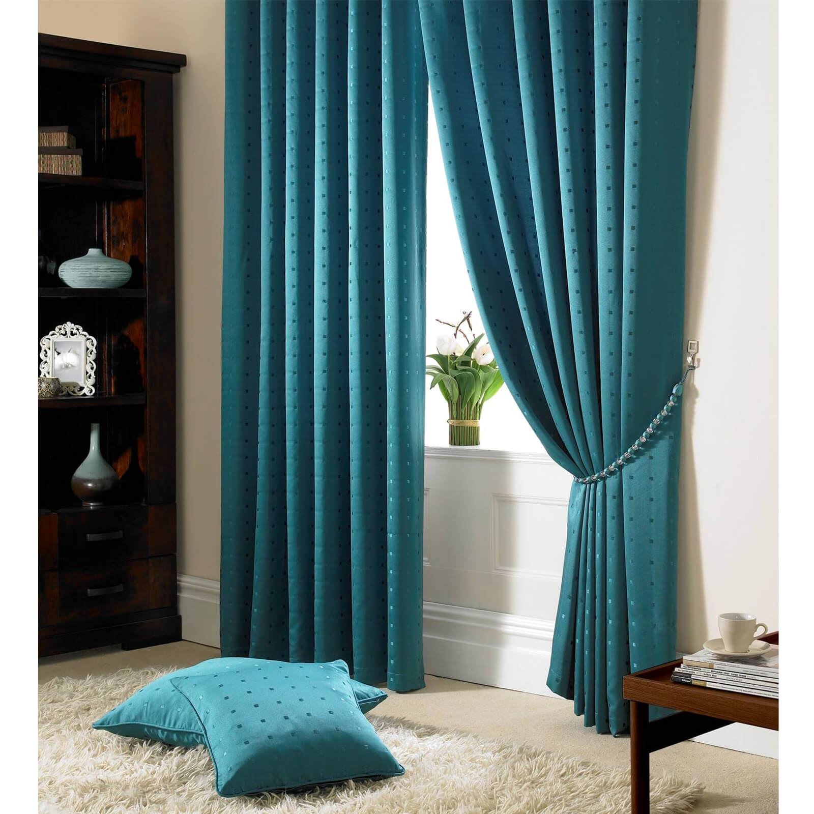 Madison Teal Pencil Pleat Curtains