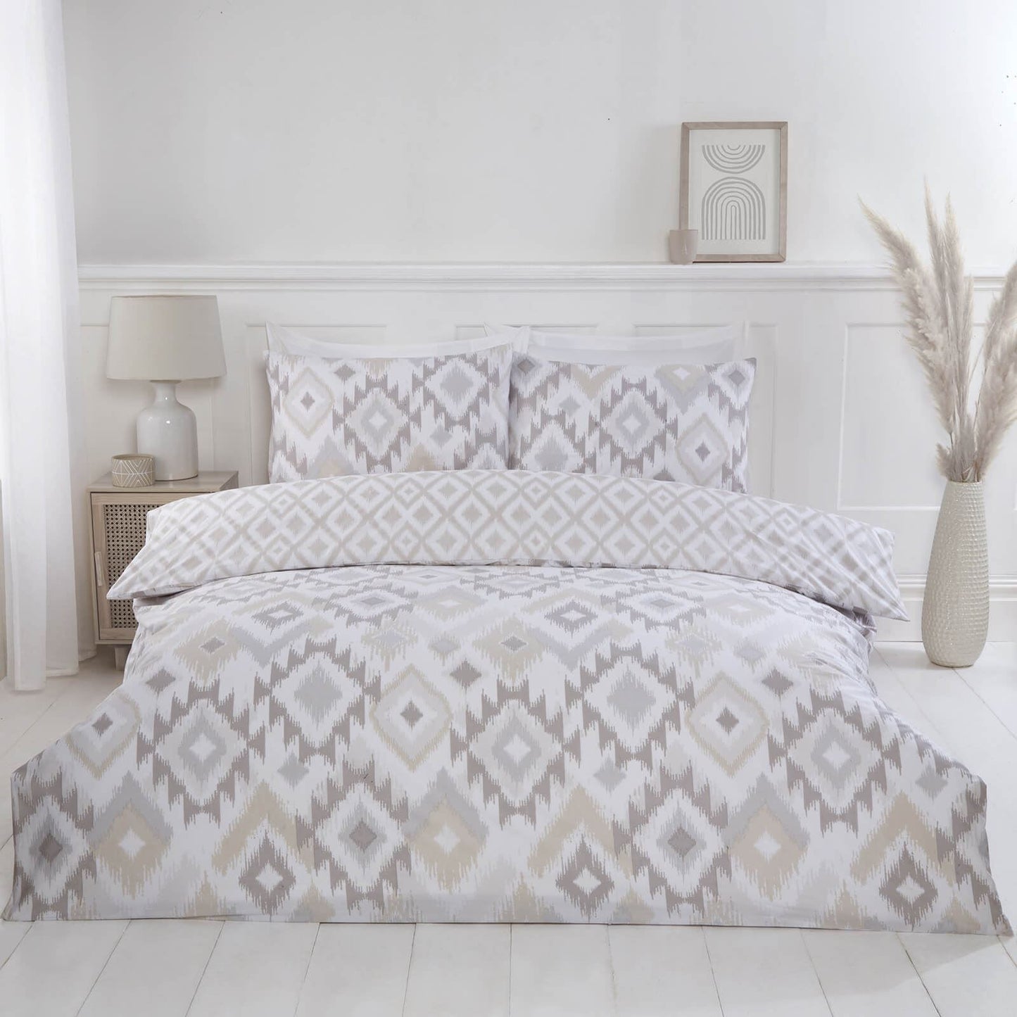 Ikat Natural Duvet Set