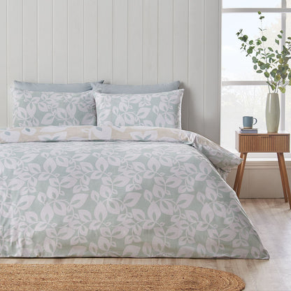 Catherine Lansfield Inga Leaf Natural Duvet Cover Set