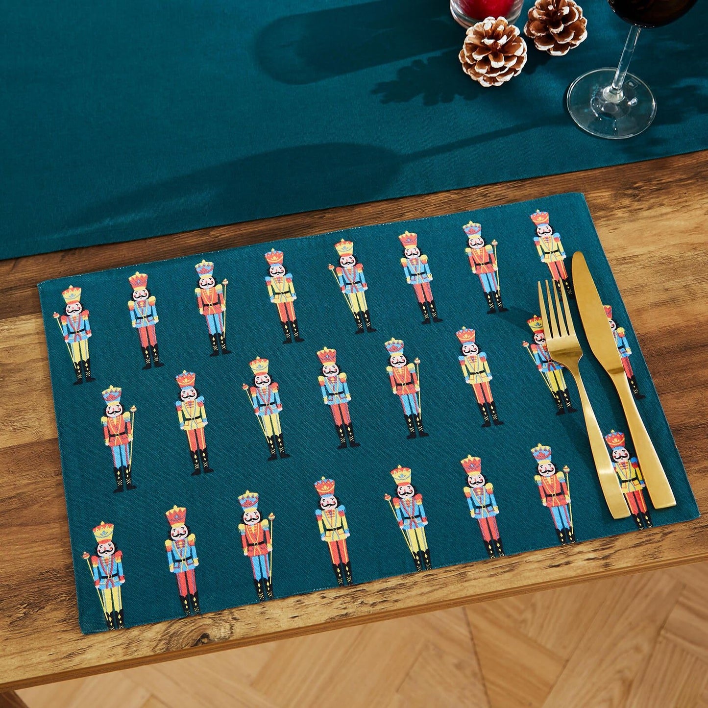 Christmas Nutcracker Green Placemat Pair 30x46 cm
