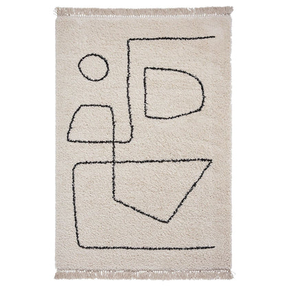 Boho A474 White/Black Modern Rug
