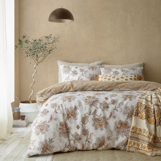 Sahara Floral Beige Duvet Cover Set