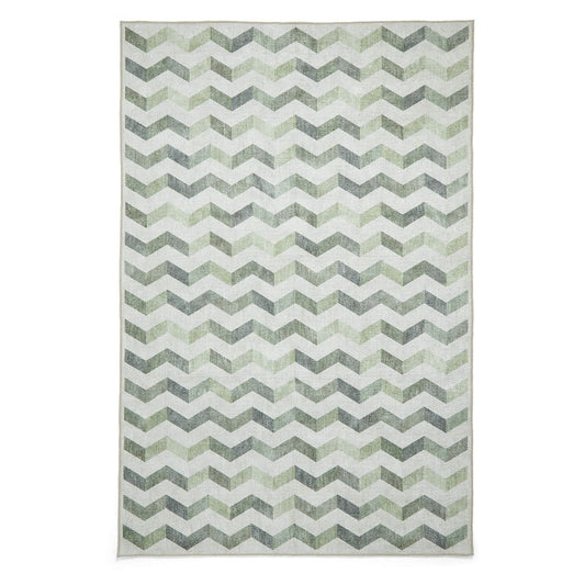 Coral H1059 Green  Modern Washable Rug