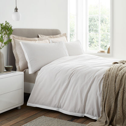 Bianca Seersucker Woven Stripe Natural Duvet Cover Set
