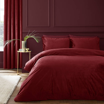 Kingsley Matt Velvet Raspberry Duvet Cover Set