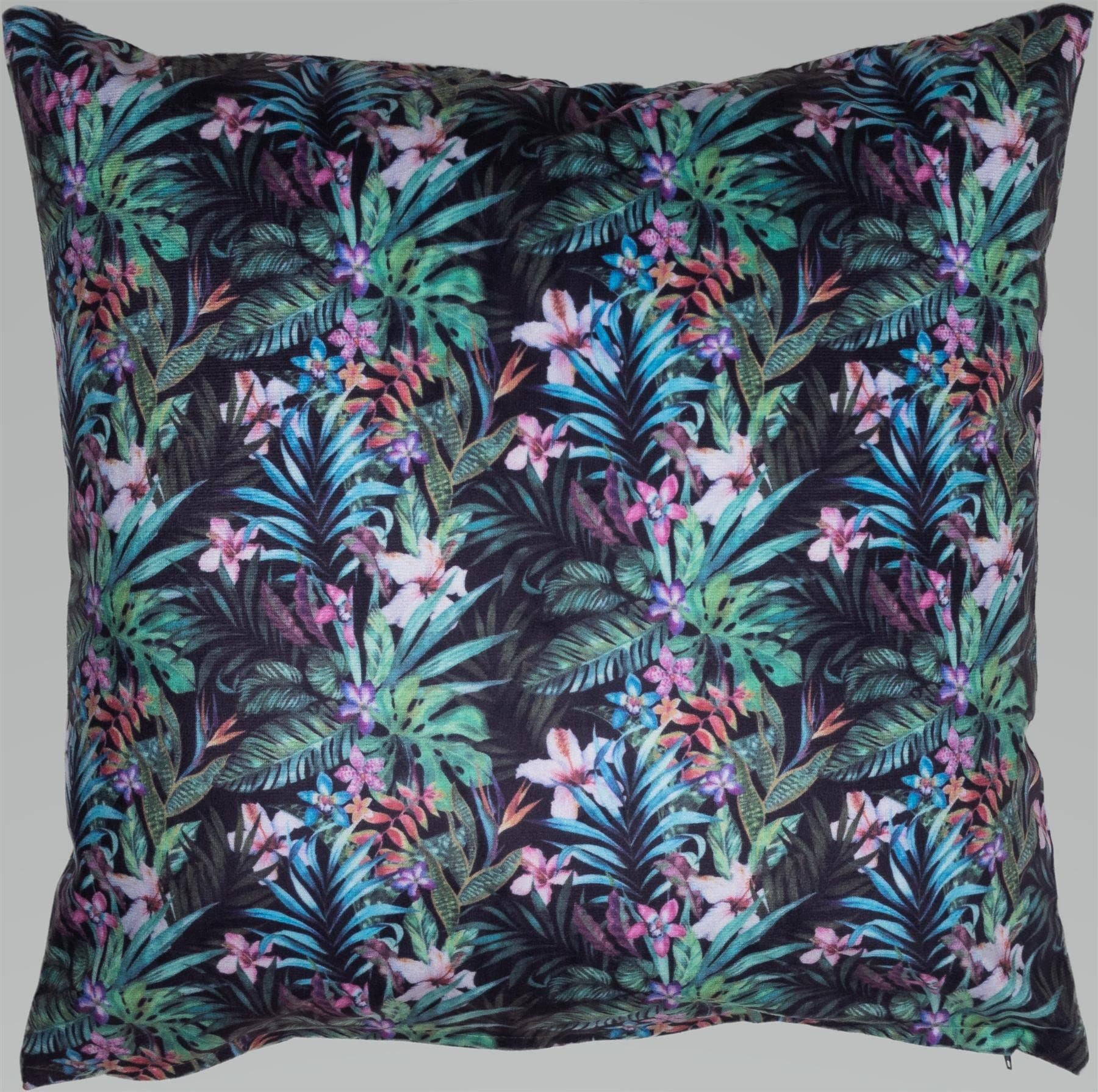 Velvet Printed Tropical Cushion Cover