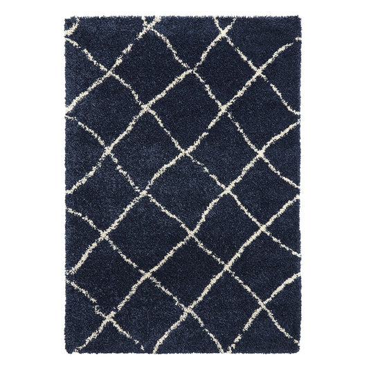 Scandi Berber G257 Navy/Cream Modern Rug