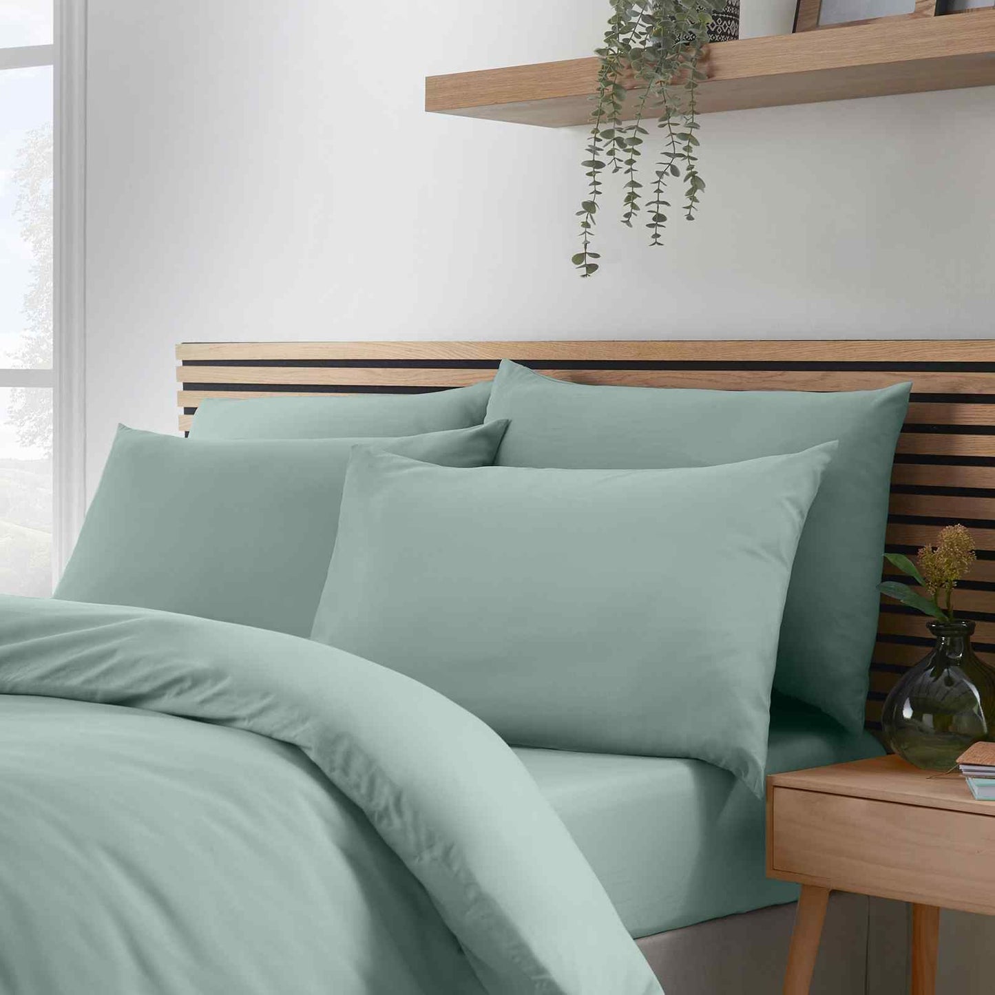 So Soft Non Iron Green Standard Pillow case Pack of 4 with envelope closure