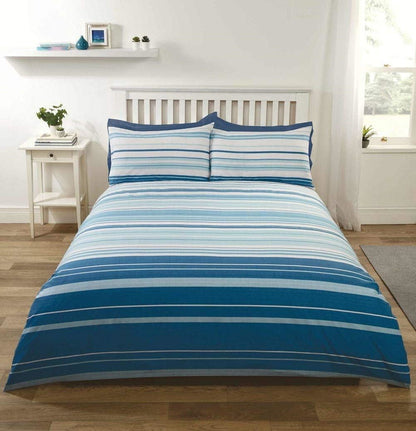 Stratford Stripe Blue Duvet Set