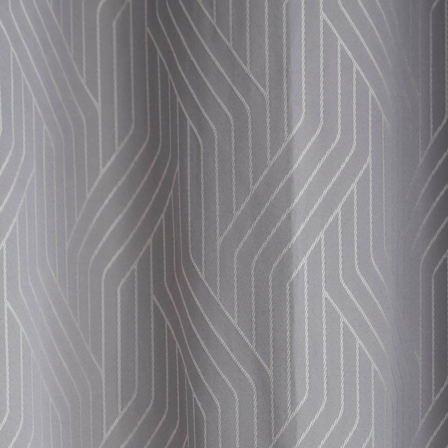 Linear Geo Silver Grey Eyelet Curtains