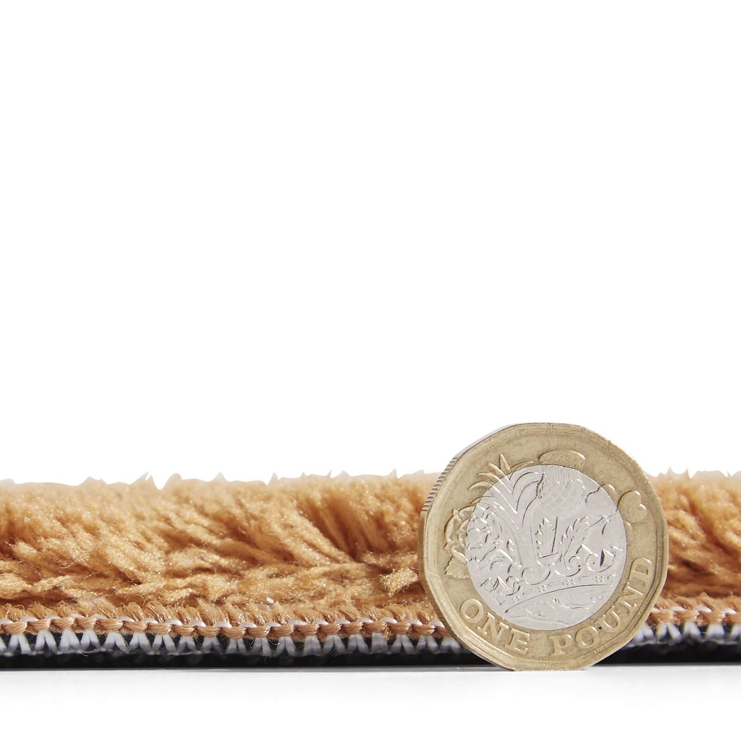 Bay Camel Plain Shaggy Washable Rug