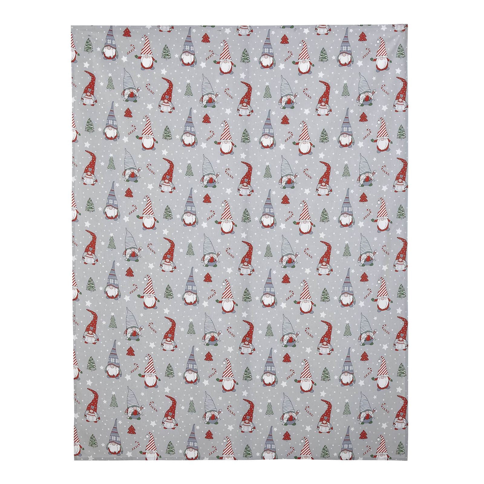 Christmas Gnomes Grey/ Red Table Cloth