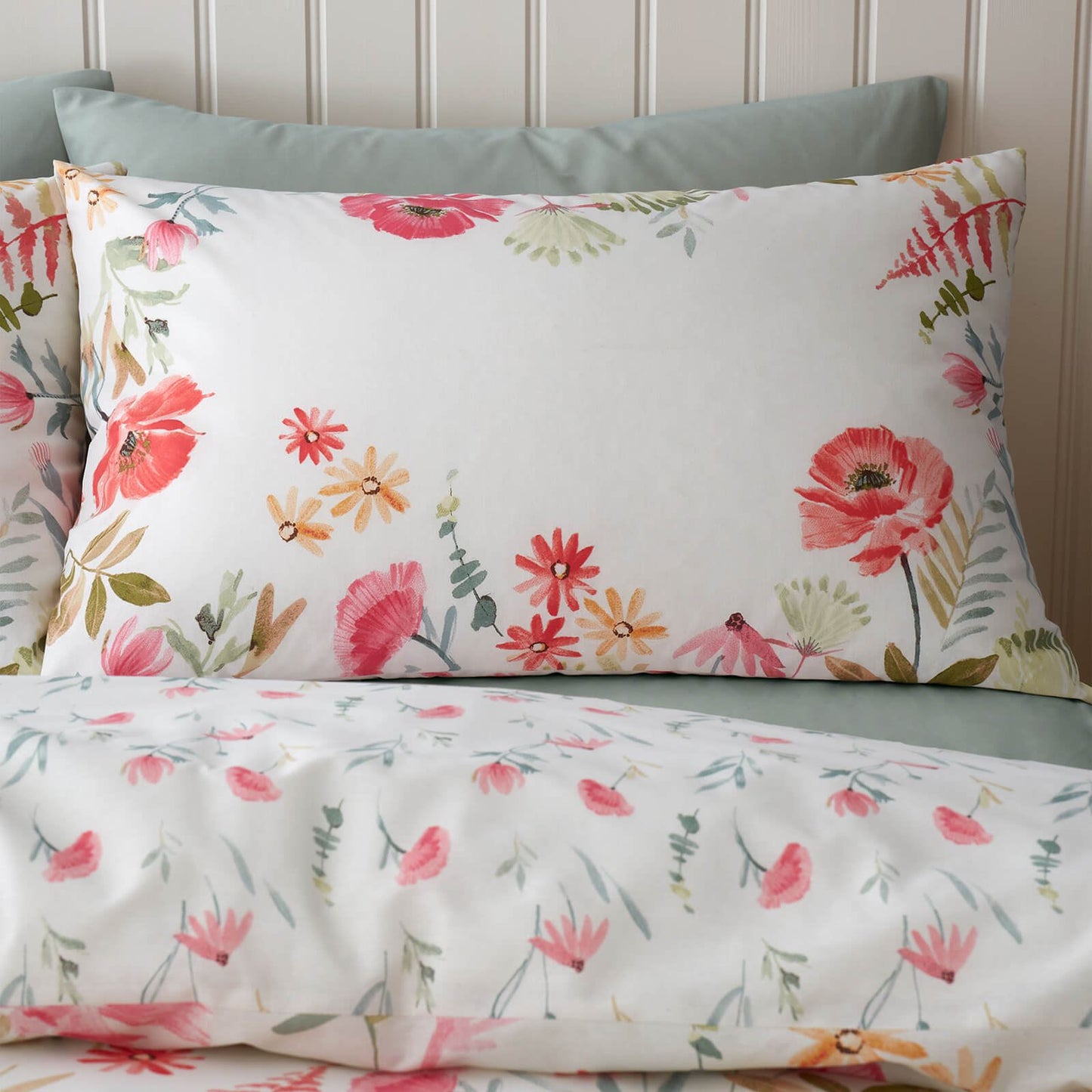 Ella Poppy Cream Duvet Cover Set