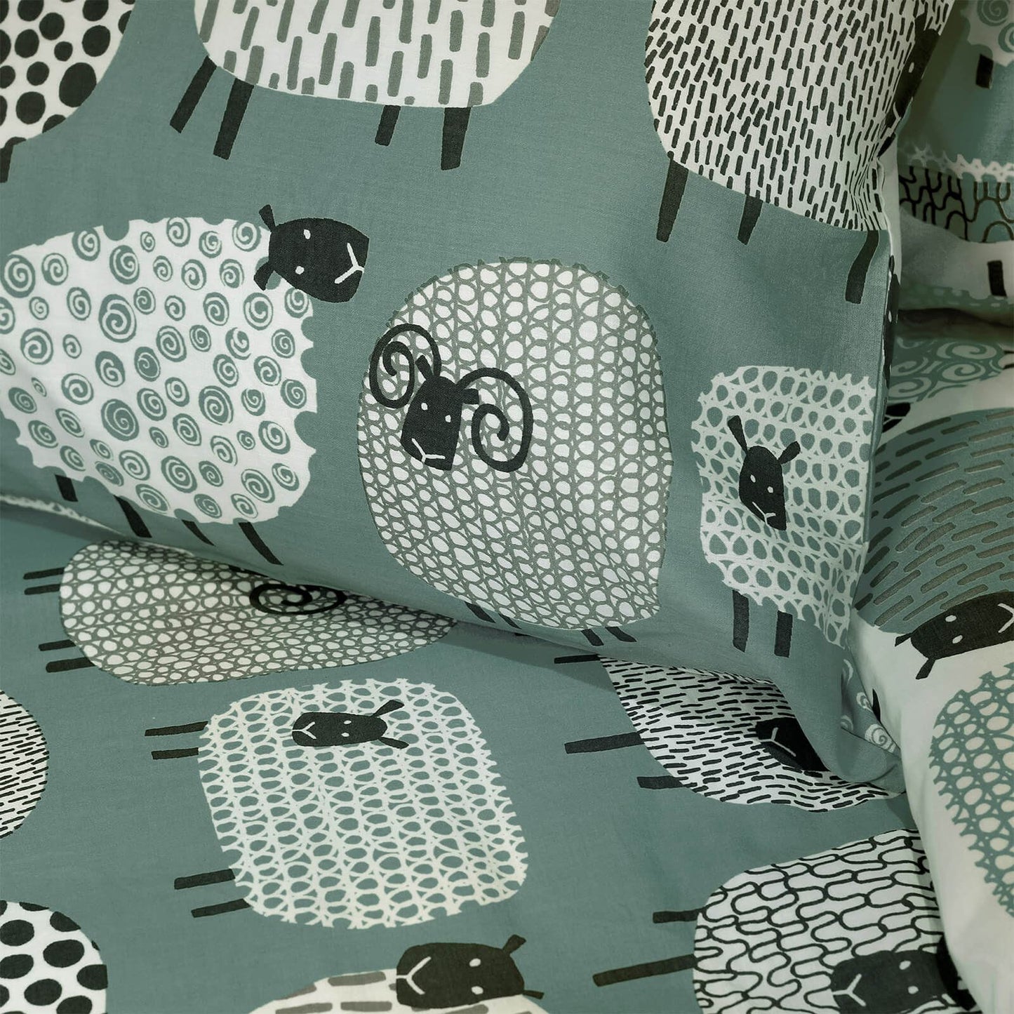 Dotty Sheep Duck Egg Duvet Set