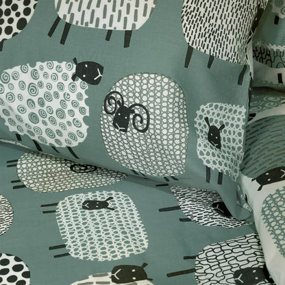 Dotty Sheep Duck Egg Duvet Set