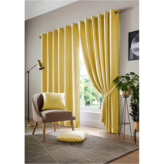 Cotswold Ochre Eyelet Curtains