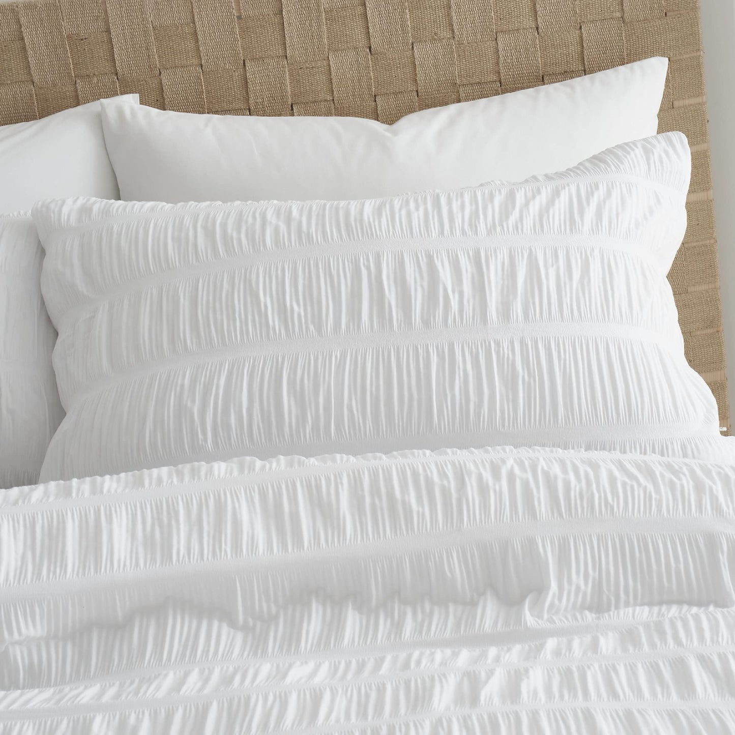 Seersucker White Duvet Set