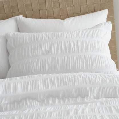 Seersucker White Duvet Set