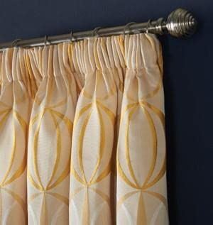 Omega Ochre Pencil Pleat Curtains