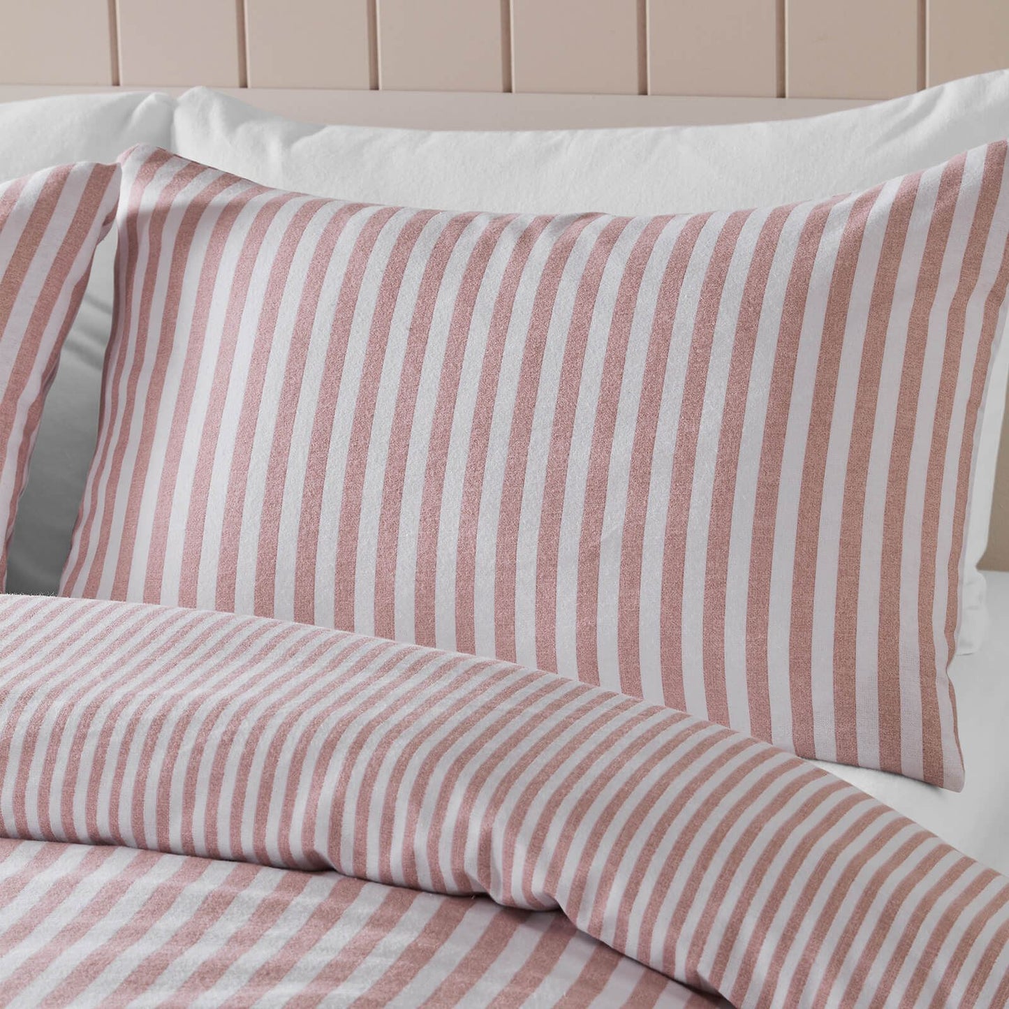 Brushed Stripe Blush Duvet Cover Set