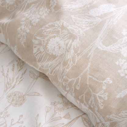 Brushed Floral Toile Natural Duvet Cover Set