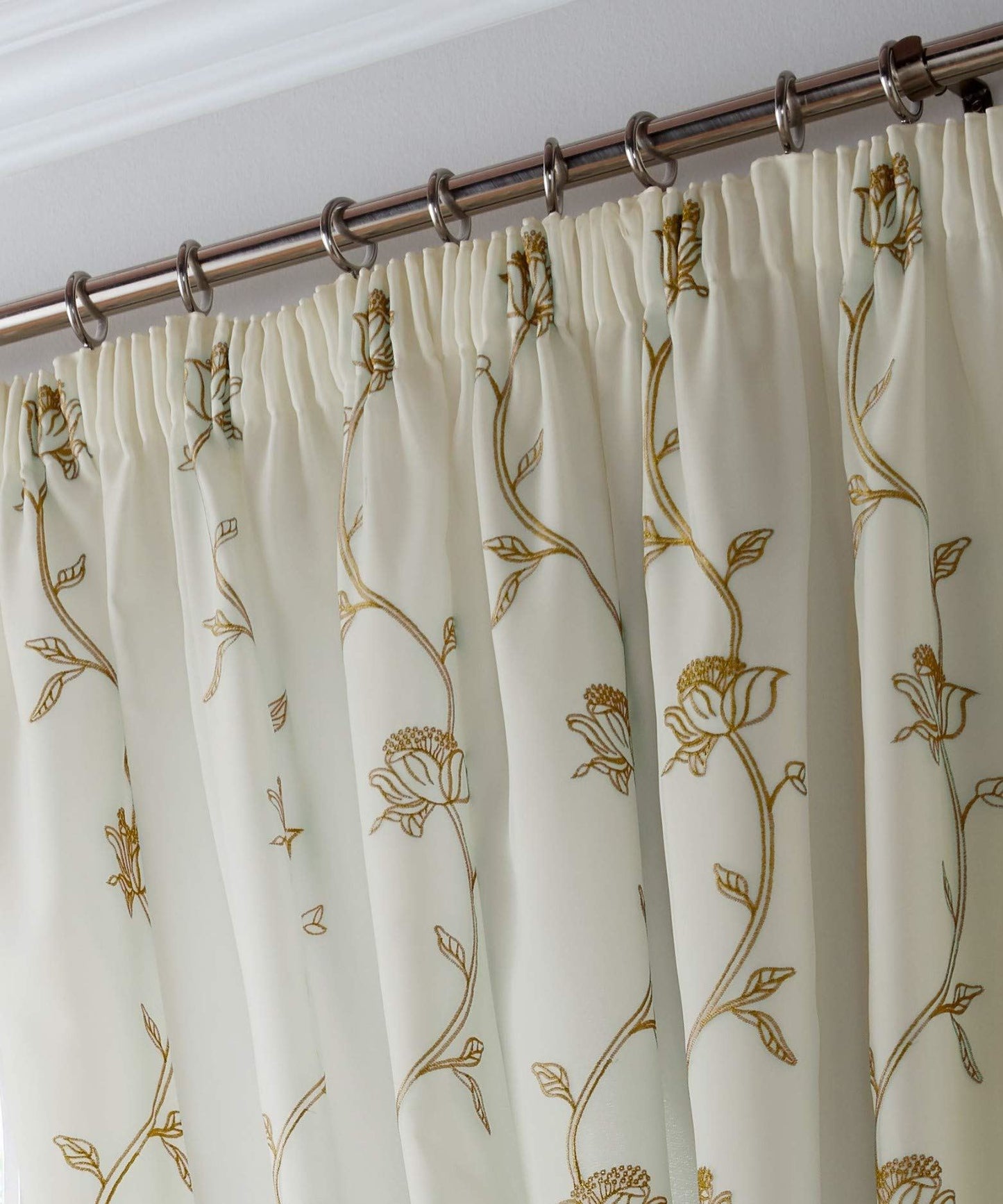 Exeter Latte Pencil Pleat Curtains