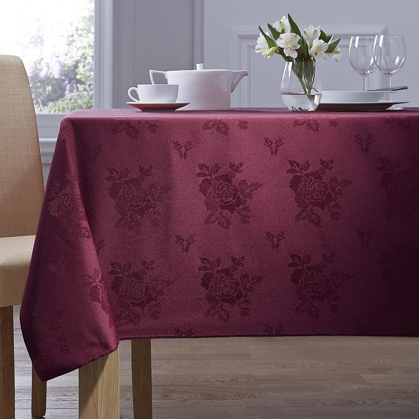 Cezanne Burgundy Rose Tablecloths