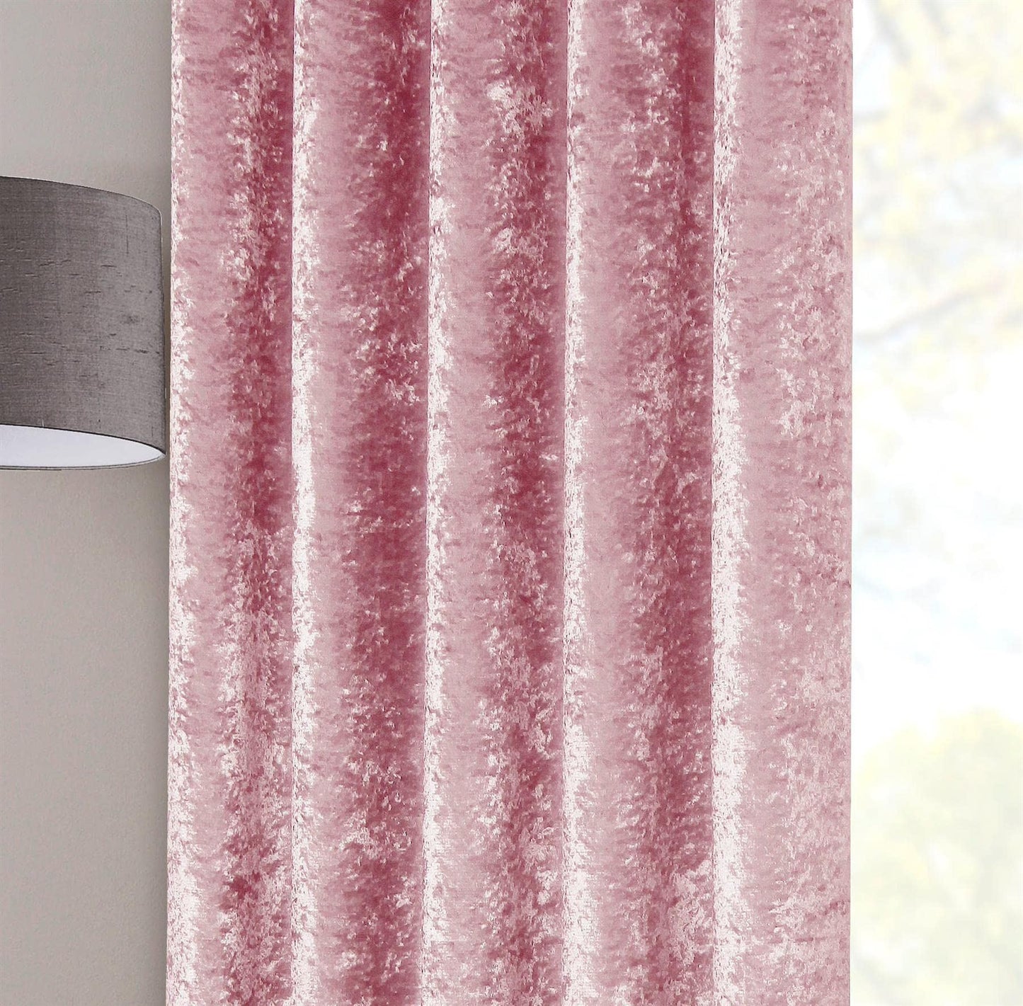 Crushed Blush Velvet Eyelet Curtains