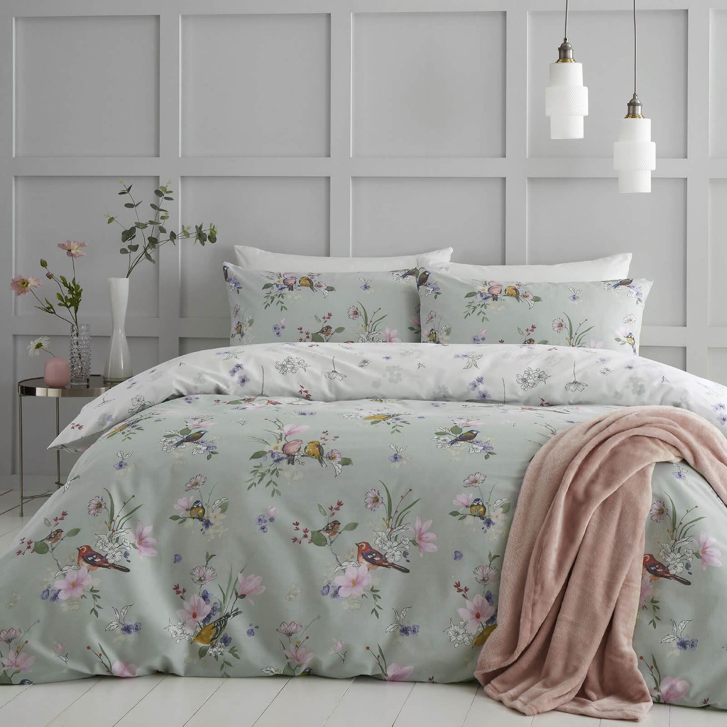 Songbird Sage Green Duvet Set